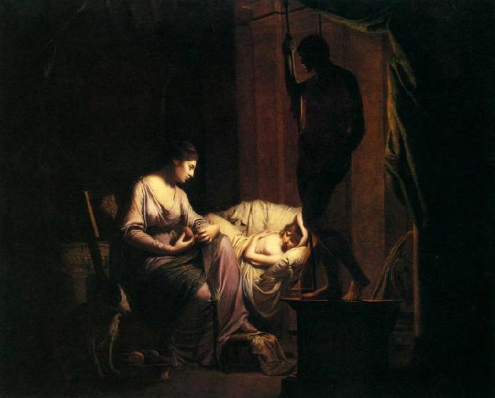 Joseph wright of derby Penelope Unravelling Her Web oil painting image